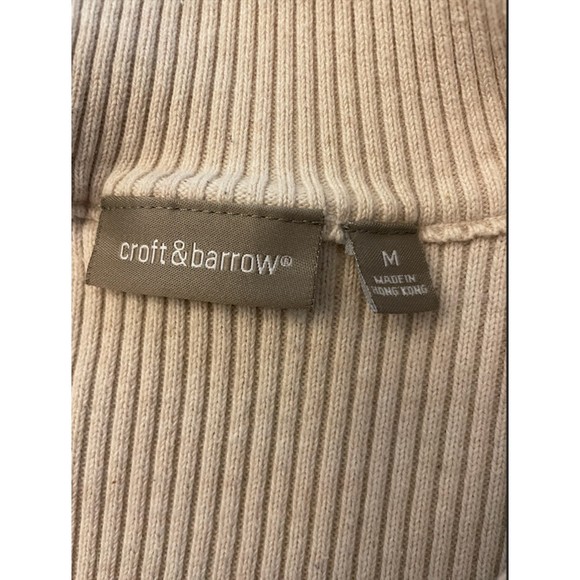 Croft & Barrow Cream High Neck Half Zip Sweater- Sz M - Picture 5 of 7